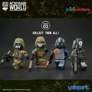 Acid Rain World Mini Soldiers Series Wave 2 - Set of 4 (Valdo, Super Skull Puppet, Marine Infantry, Marine Commander)